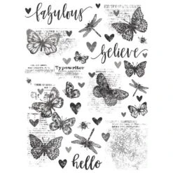 Simple Stories Vintage Essentials Butterflies Rub Ons 20426 -Simon Says Stamp 0002188214