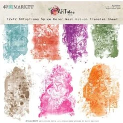 49 And Market Art Options Spice Color Wash 12 X 12 Inch Rub On Transfer Sheet Aos-25330*