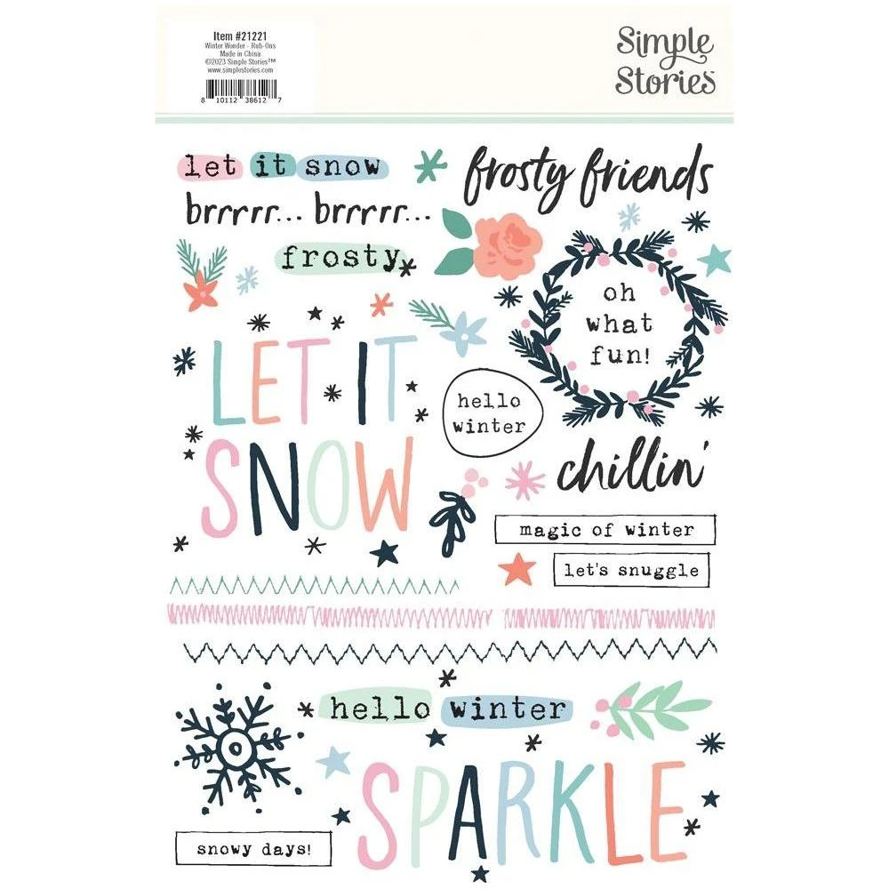 Simple Stories Winter Wonder Rub Ons 21221* 4 Simple Stories Winter Wonder Rub Ons 21221* - Image 2