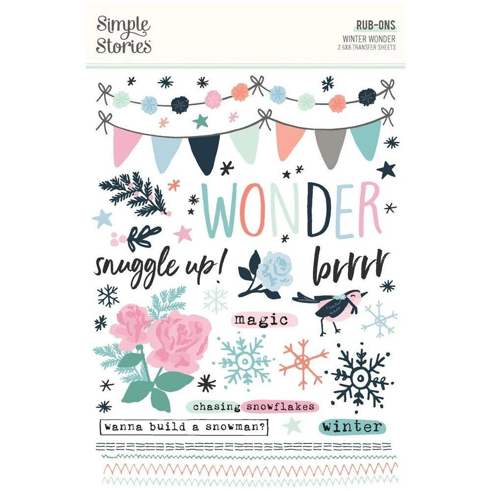 Simple Stories Winter Wonder Rub Ons 21221* 3 Simple Stories Winter Wonder Rub Ons 21221*