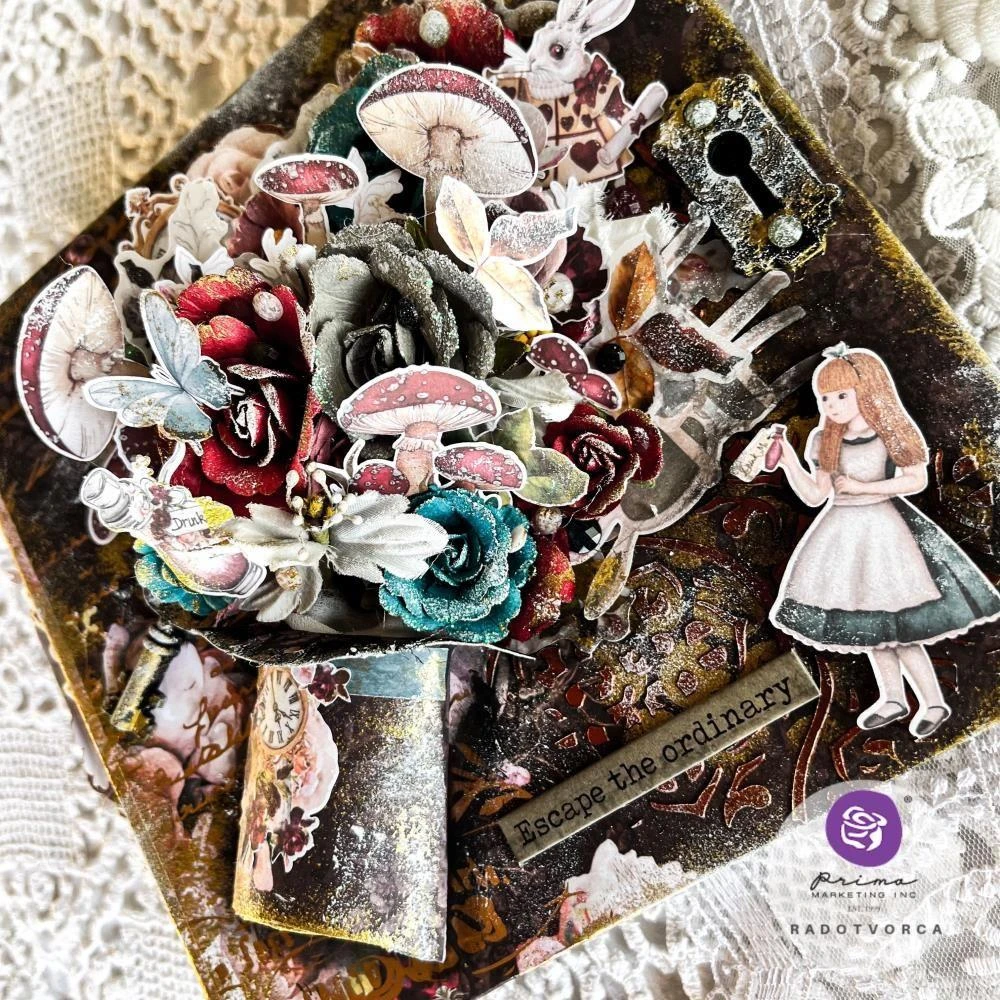 Prima Marketing Enchanted Garden Lost In Wonderland Flowers 665760* 5 Prima Marketing Enchanted Garden Lost In Wonderland Flowers 665760* - Image 3