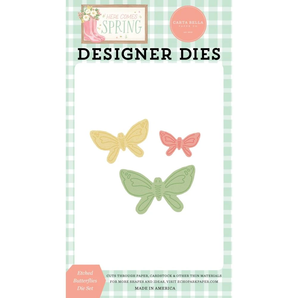 Carta Bella Etched Butterflies Dies Cbhcs352040* 3 Carta Bella Etched Butterflies Dies Cbhcs352040*