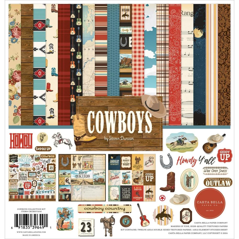Carta Bella Cowboys 12 X 12 Collection Kit Cbcbs371016 3 Carta Bella Cowboys 12 X 12 Collection Kit Cbcbs371016