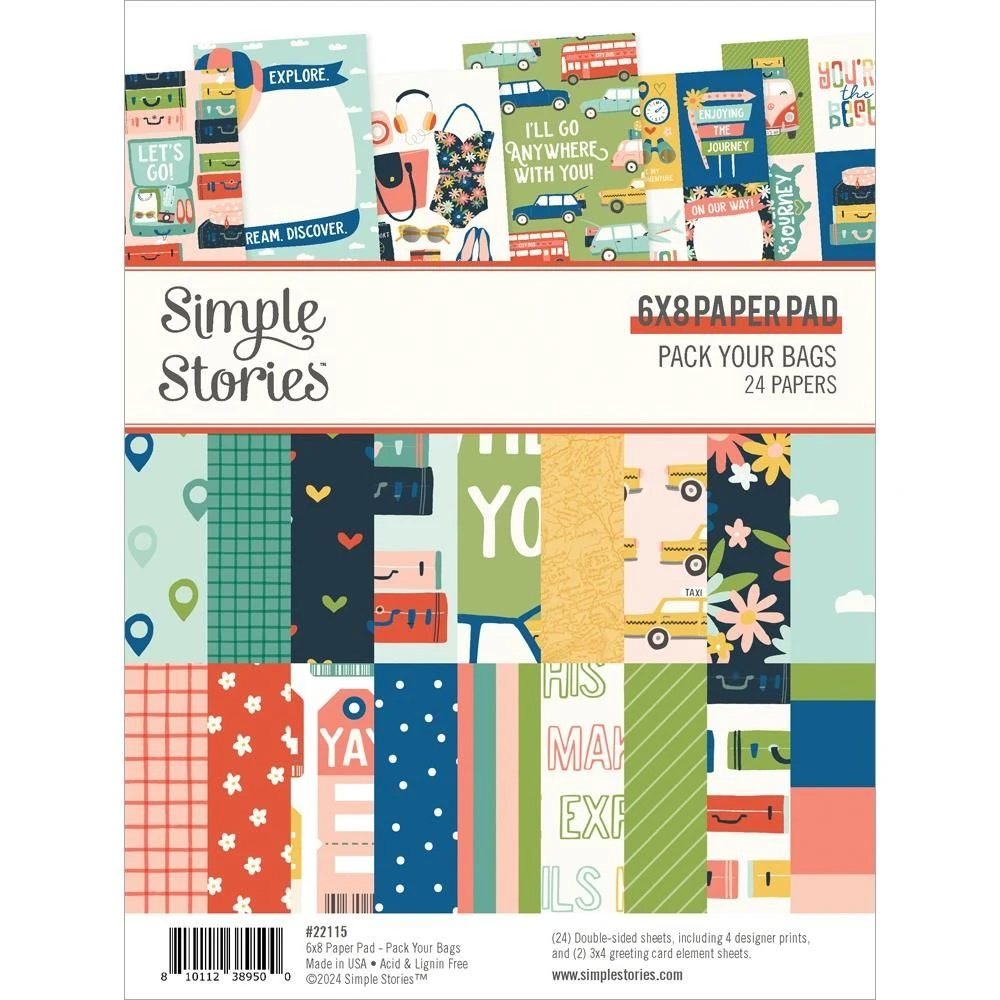 Simple Stories Pack Your Bags 6 X 8 Paper Pad 22115 3 Simple Stories Pack Your Bags 6 X 8 Paper Pad 22115