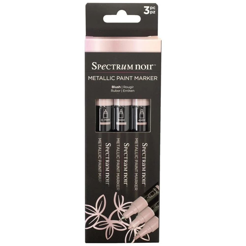 Spectrum Noir Blush Metallic Paint Markers 3 Pack Sn-mtpm-blu3* 3 Spectrum Noir Blush Metallic Paint Markers 3 Pack Sn-mtpm-blu3*