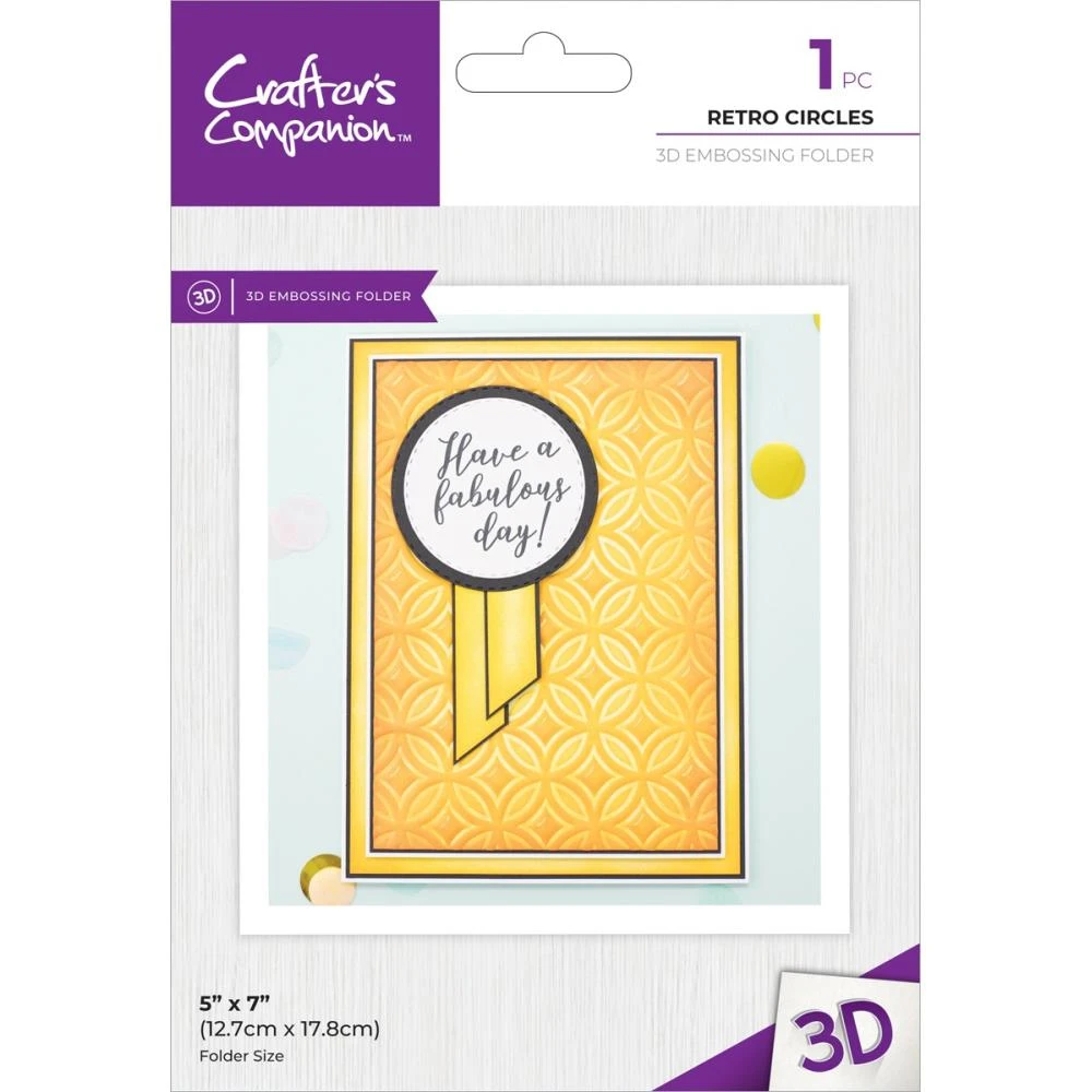 Crafter's Companion Retro Circles 5 X 7 3D Embossing Folder Cc-ef5-3d-reci* 3 Crafter's Companion Retro Circles 5 X 7 3D Embossing Folder Cc-ef5-3d-reci*