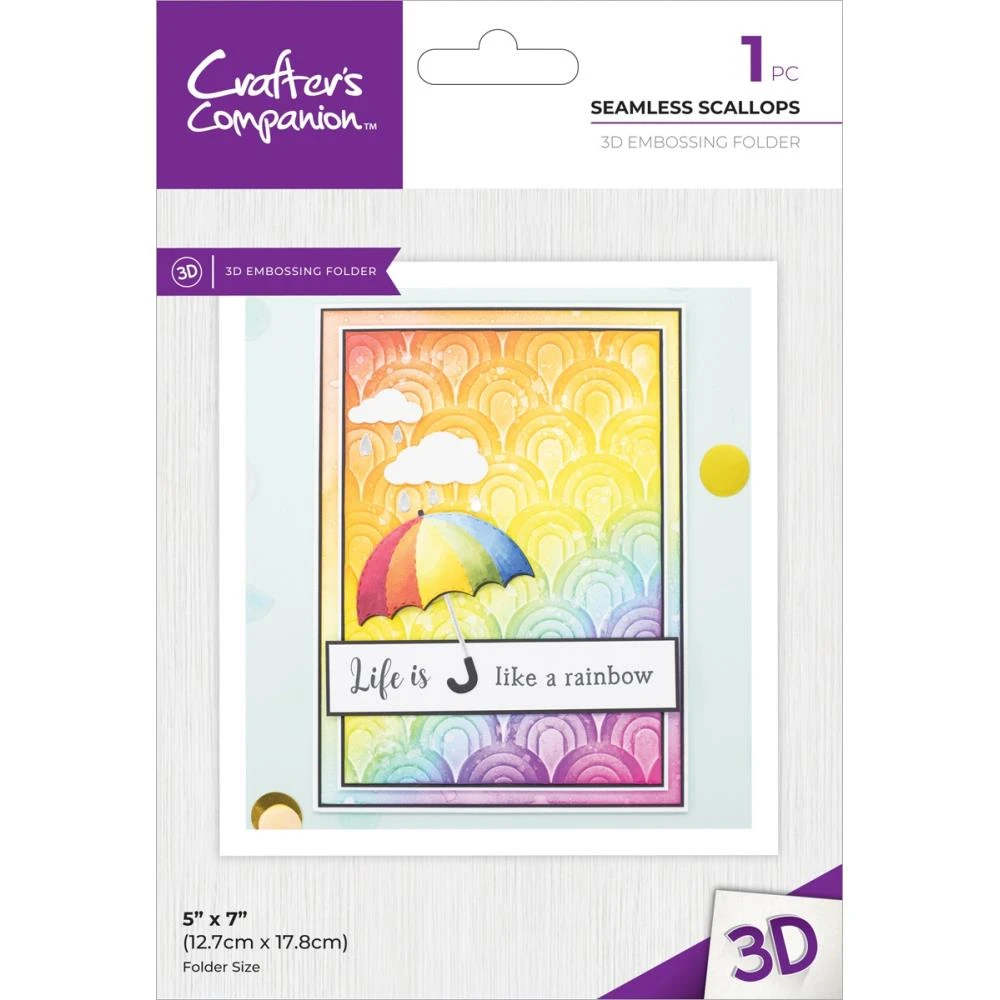 Crafter's Companion Seamless Scallops 5 X 7 3D Embossing Folder Cc-ef5-3d-sesc* 3 Crafter's Companion Seamless Scallops 5 X 7 3D Embossing Folder Cc-ef5-3d-sesc*