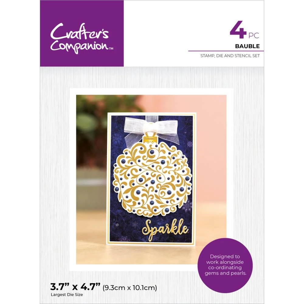 Crafter's Companion Bauble Stamp, Die, And Stencil Set Cc-std-sten-baub* 3 Crafter's Companion Bauble Stamp, Die, And Stencil Set Cc-std-sten-baub*