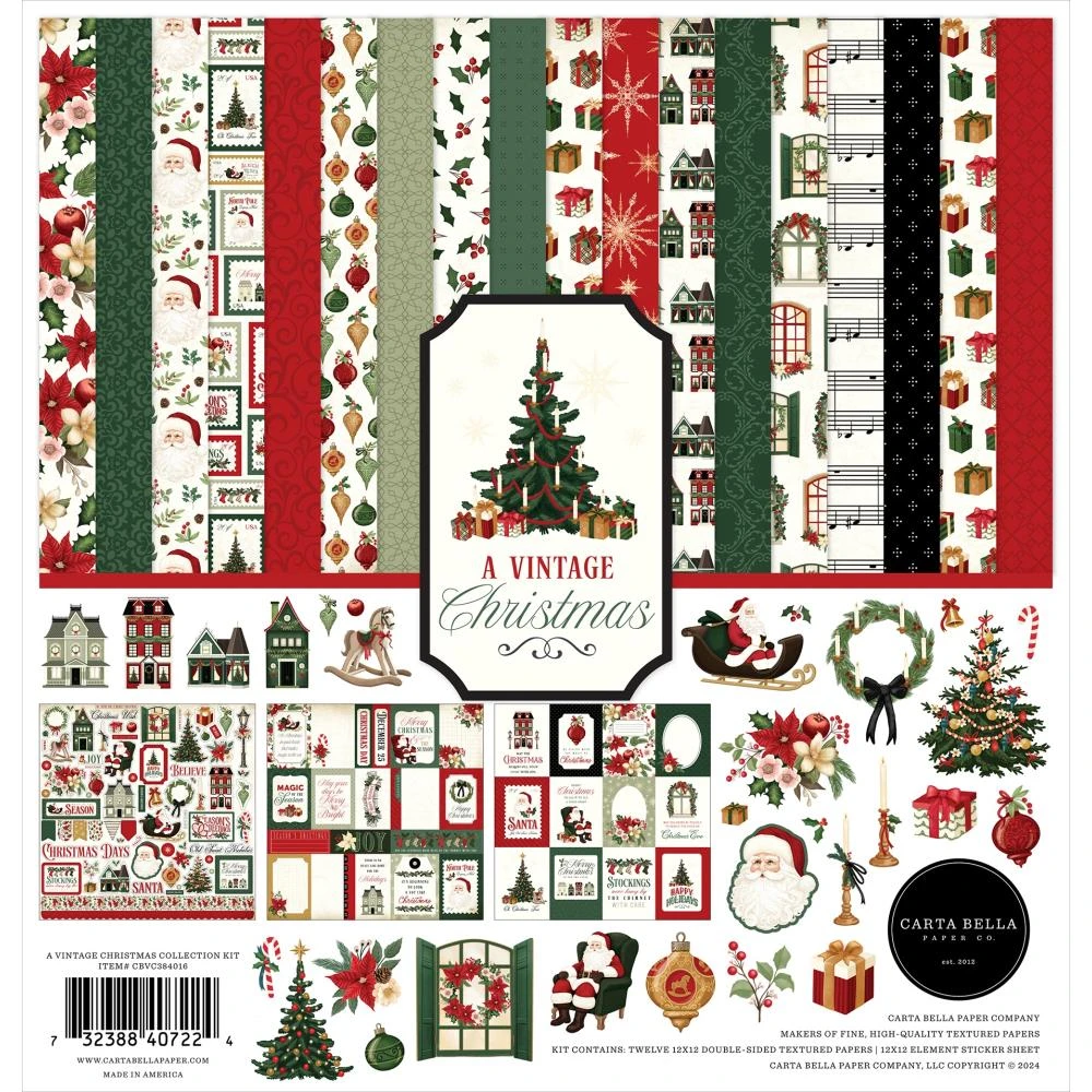 Carta Bella A Vintage Christmas 12 X 12 Collection Kit Cbvc384016 3 Carta Bella A Vintage Christmas 12 X 12 Collection Kit Cbvc384016