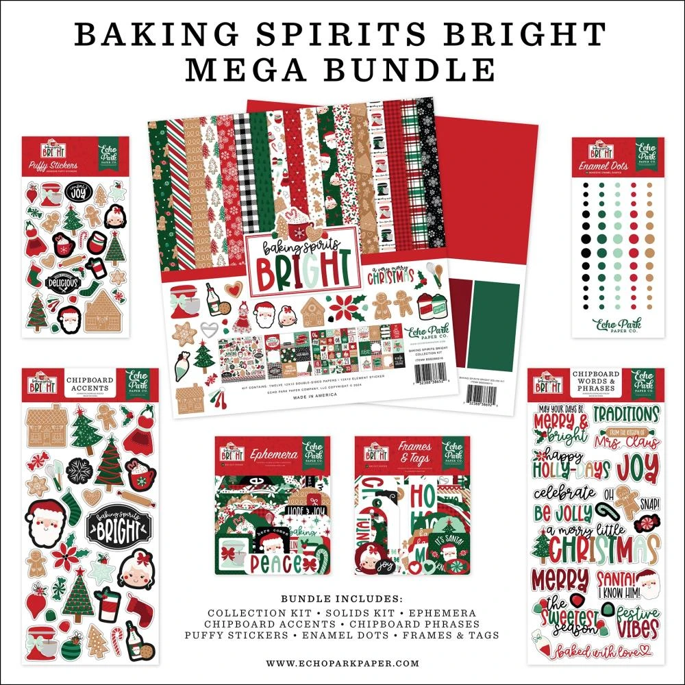 Echo Park Baking Spirits Bright 12 X 12 Mega Bundle Bsb388050* 3 Echo Park Baking Spirits Bright 12 X 12 Mega Bundle Bsb388050*