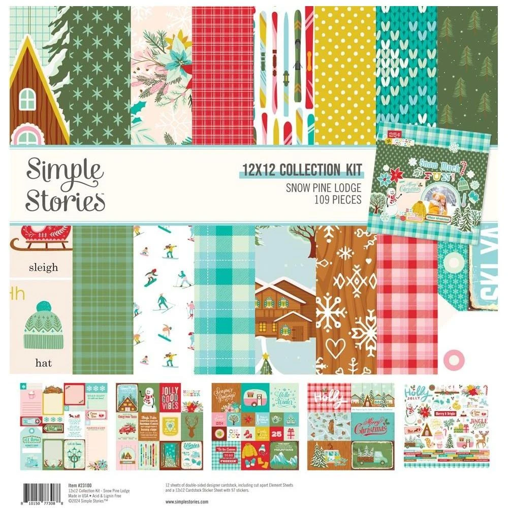 Simple Stories Snow Pine Lodge 12 X 12 Collection Kit 23100* 3 Simple Stories Snow Pine Lodge 12 X 12 Collection Kit 23100*
