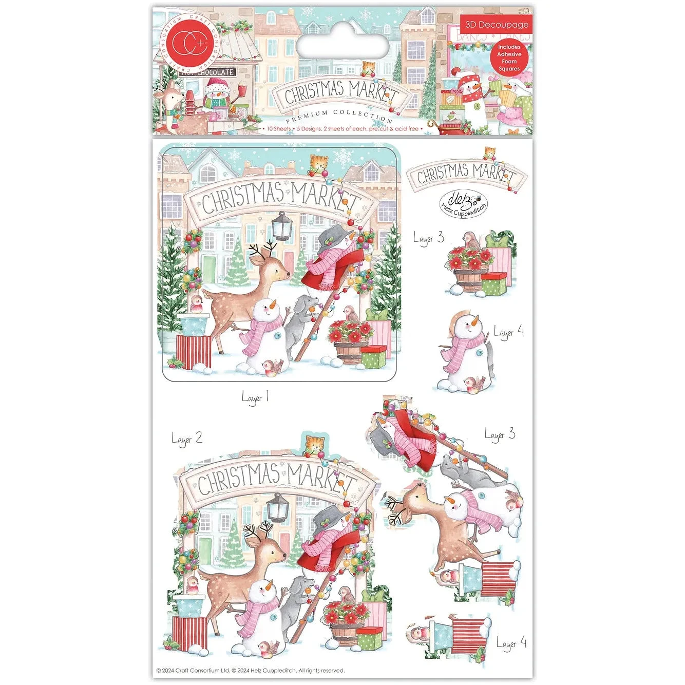 Craft Consortium Christmas Market 3D Decoupage Ccdpak015 3 Craft Consortium Christmas Market 3D Decoupage Ccdpak015