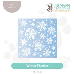 Simon Says Stamp Set Of 2 Stencils Winter Flurries 1074st