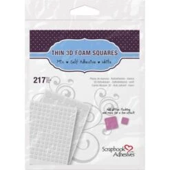 Scrapbook Adhesives THIN 3D 217 WHITE FOAM Squares Adhesive 01616
