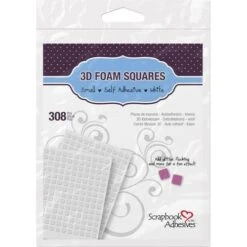 Scrapbook Adhesives 0.25 INCH 3D 308 WHITE FOAM Squares Adhesive 01612