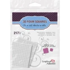 Scrapbook Adhesives 3D 217 WHITE FOAM Squares Adhesive 01614