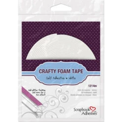 Scrapbook Adhesives Crafty WHITE Foam Tape Roll Adhesive 01618