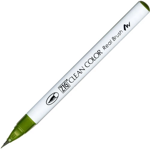 Zig Clean Color Real Brush Marker OLIVE GREEN RB6000AT043* 3 Zig Clean Color Real Brush Marker OLIVE GREEN RB6000AT043*