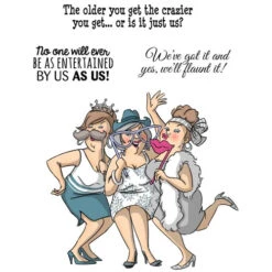 Art Impressions FLAUNT IT SET Girlfriends Cling Rubber Stamps 4756