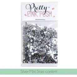 Pretty Pink Posh Silver Mini Star Confetti Sequins