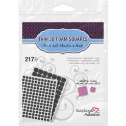 Scrapbook Adhesives THIN 3D ADHESIVE FOAM SQUARES Black 01617