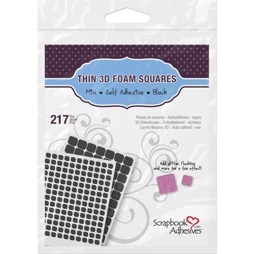 Scrapbook Adhesives THIN 3D ADHESIVE FOAM SQUARES Black 01617 3 Scrapbook Adhesives THIN 3D ADHESIVE FOAM SQUARES Black 01617