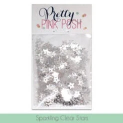 Pretty Pink Posh Sparkling Clear Stars Confetti