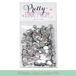 Pretty Pink Posh Metallic Silver Confetti