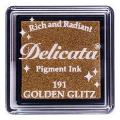 Tsukineko Delicata SMALL GOLDEN GLITZ Ink Pad DE-SML-191