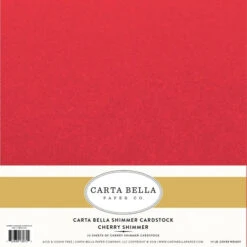 Carta Bella 12 X 12 Cherry Shimmer Cardstock 111lb Cbdsc1401