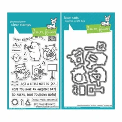 Lawn Fawn Set Critter Concert Clear Stamps And Dies