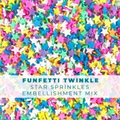 Trinity Stamps FUNFETTI TWINKLE STAR SPRINKLES Embellishment Box 681284*