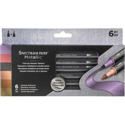 Spectrum Noir ANTIQUE ELEMENTS Metallic Markers Specn-mm-ant6* 3 Spectrum Noir ANTIQUE ELEMENTS Metallic Markers Specn-mm-ant6*