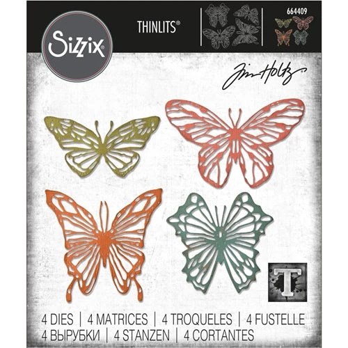 *Tim Holtz Sizzix SCRIBBLY BUTTERFLIES Thinlits Die Set 664409 3 *Tim Holtz Sizzix SCRIBBLY BUTTERFLIES Thinlits Die Set 664409