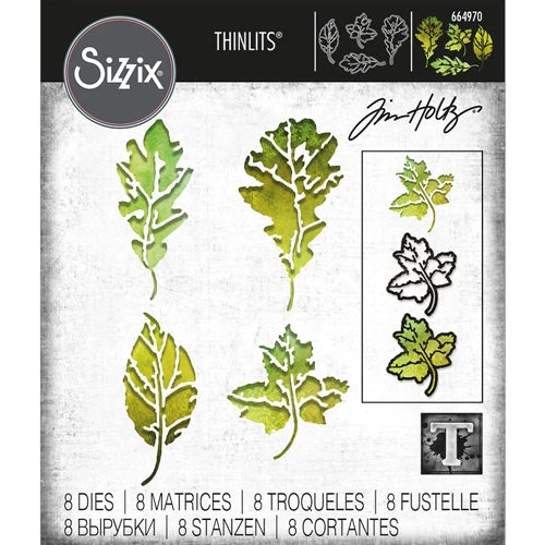 *Tim Holtz Sizzix LEAF PRINT Thinlits Dies 664970 3 *Tim Holtz Sizzix LEAF PRINT Thinlits Dies 664970