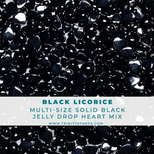 Trinity Stamps Black Licorice Jelly Drop Heart Mix Embellishment Box Esb-153 3 Trinity Stamps Black Licorice Jelly Drop Heart Mix Embellishment Box Esb-153