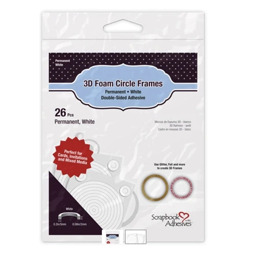 Scrapbook Adhesives WHITE FRAMES 3D Foam Circles 01405 3 Scrapbook Adhesives WHITE FRAMES 3D Foam Circles 01405