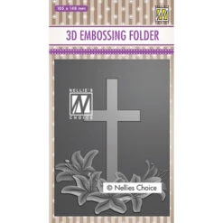 Nellie's Choice CROSS 2 3D Embossing Folder Nef3d019