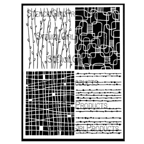 StencilGirl LINEAR TEXTURES 9x12 Stencil L857 3 StencilGirl LINEAR TEXTURES 9x12 Stencil L857