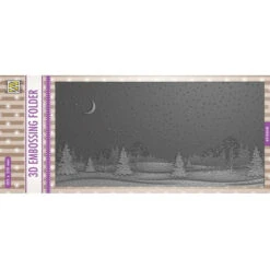 Nellie's Choice SNOWY LANDSCAPE 3D Embossing Folder Slimline Nef3d036
