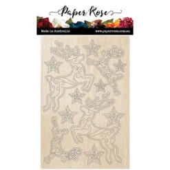 Paper Rose DEER ORNAMENTS Wood Embellishments 23926*