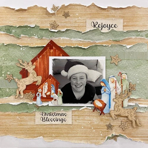 Paper Rose DEER ORNAMENTS Wood Embellishments 23926* 6 Paper Rose DEER ORNAMENTS Wood Embellishments 23926* - Image 4