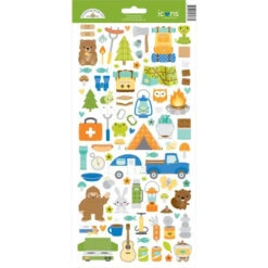 Doodlebug GREAT OUTDOORS Icons Cardstock Stickers 7478*