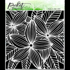 Picket Fence Studios PLUMERIA FLOWERS 6 X 6 Stencil Sc275*