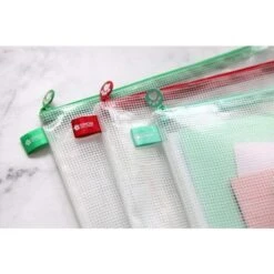 Simon Says Stamp CHERRY Red MESH ZIPPER BAG St0034 -Simon Says Stamp 1 522530 FS alt0