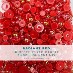 Trinity Stamps RADIANT RED IRIDESCENT BAUBLES Embellishment Box Tsb-246