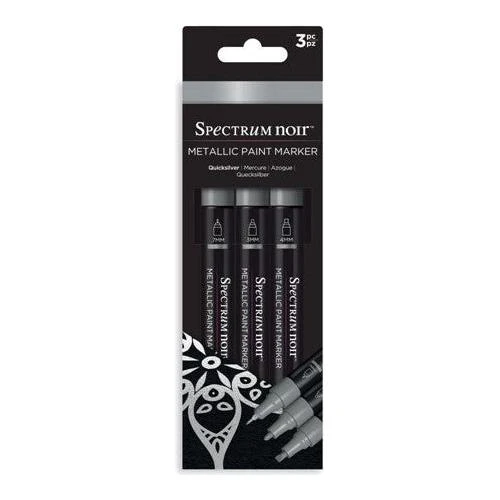 Spectrum Noir Quicksilver Metallic Paint Marker Set Of 3 Sn-mtpm-sil3* 3 Spectrum Noir Quicksilver Metallic Paint Marker Set Of 3 Sn-mtpm-sil3*