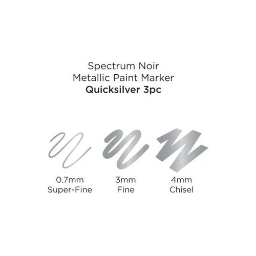 Spectrum Noir Quicksilver Metallic Paint Marker Set Of 3 Sn-mtpm-sil3* 6 Spectrum Noir Quicksilver Metallic Paint Marker Set Of 3 Sn-mtpm-sil3* - Image 4