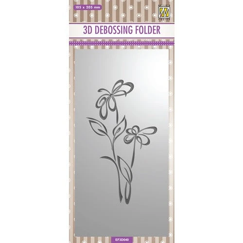 Nellie's Choice FLOWER 3D Debossing Folder Slimline Nef3d040 3 Nellie's Choice FLOWER 3D Debossing Folder Slimline Nef3d040