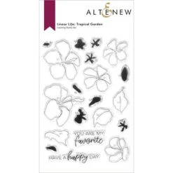 Altenew Linear Life Tropical Garden Clear Stamps Alt7179*